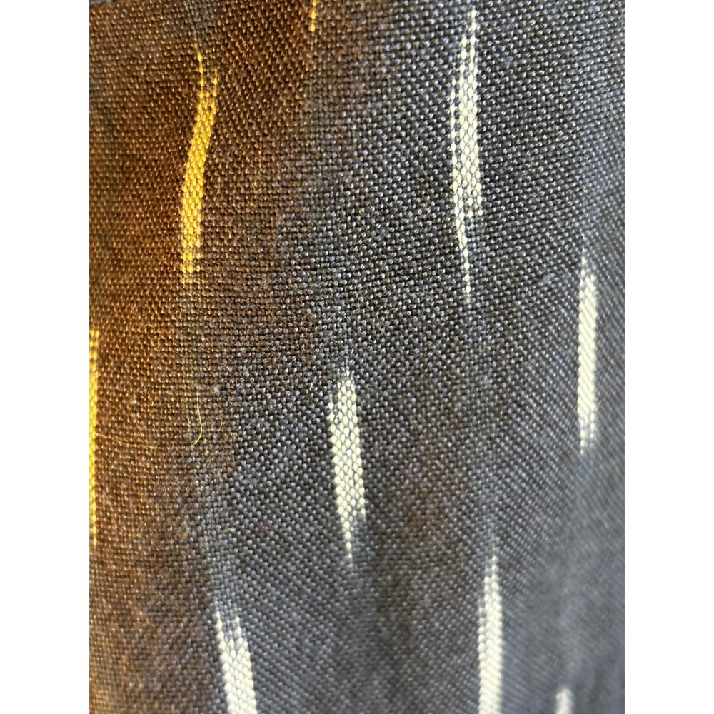 Faherty‎ Women XS Blue Ikat Print Sleeveless Linen Midi Dress Drawstring Waist - Picture 12 of 16